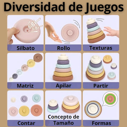 ANILLOS APILABLES MONTESSORI ✨ Potencia la mente y la coordinación de tu pequeño